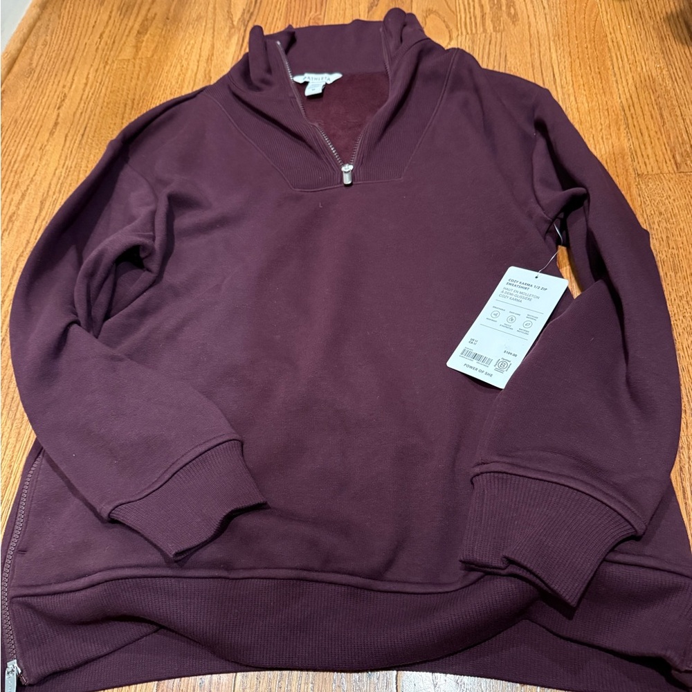 Athleta Cozy Karma 1/2 Zip Sweatshirt- women’s medium